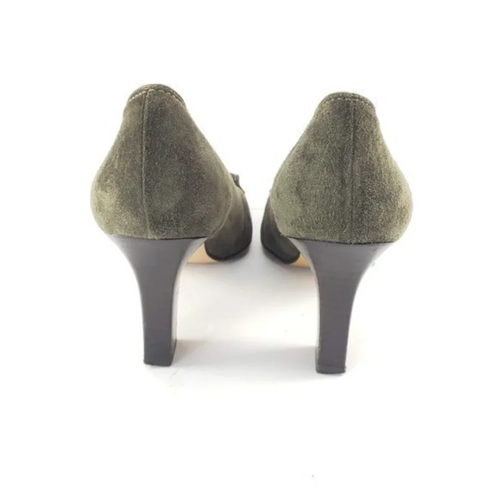 Salvatore Ferragamo suede Green heels
